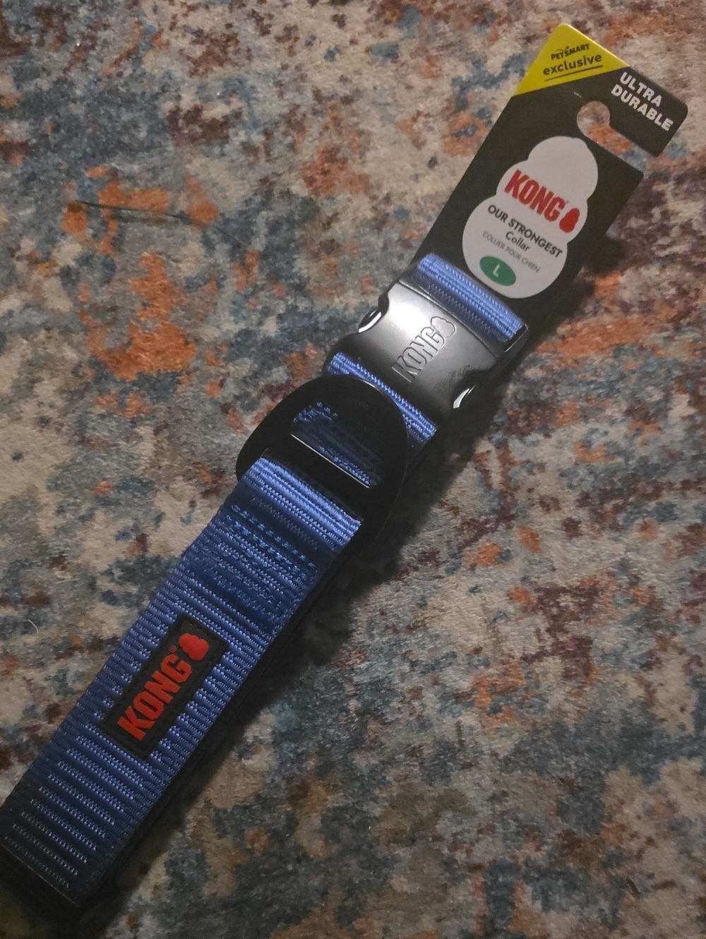 Kong Blue Nylon Dog Collar with Black Buckle LARGE NWT